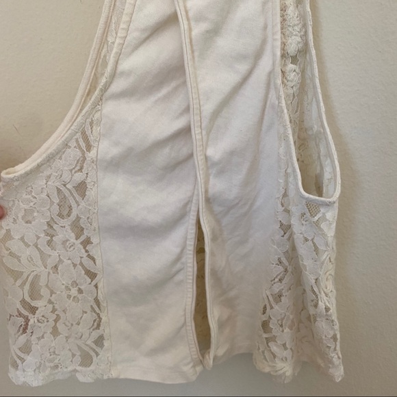 Free People White Lace Tank With Open Back - Picture 7 of 11